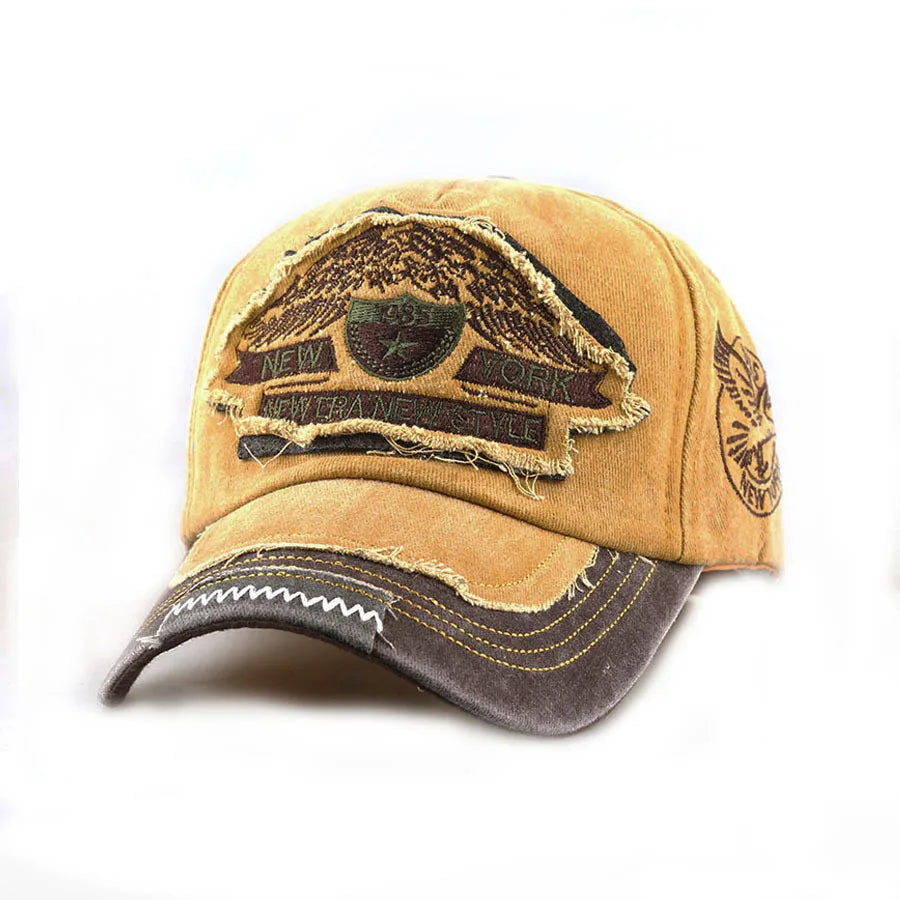 Vintage Washed Patched Fabric Dad Hat