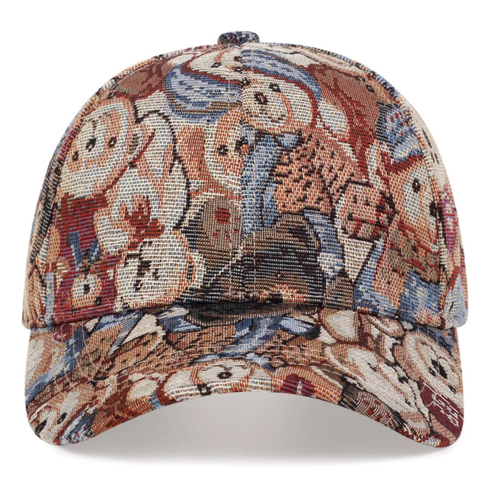 Retro Jacquard Teddy Bear Pattern Cap