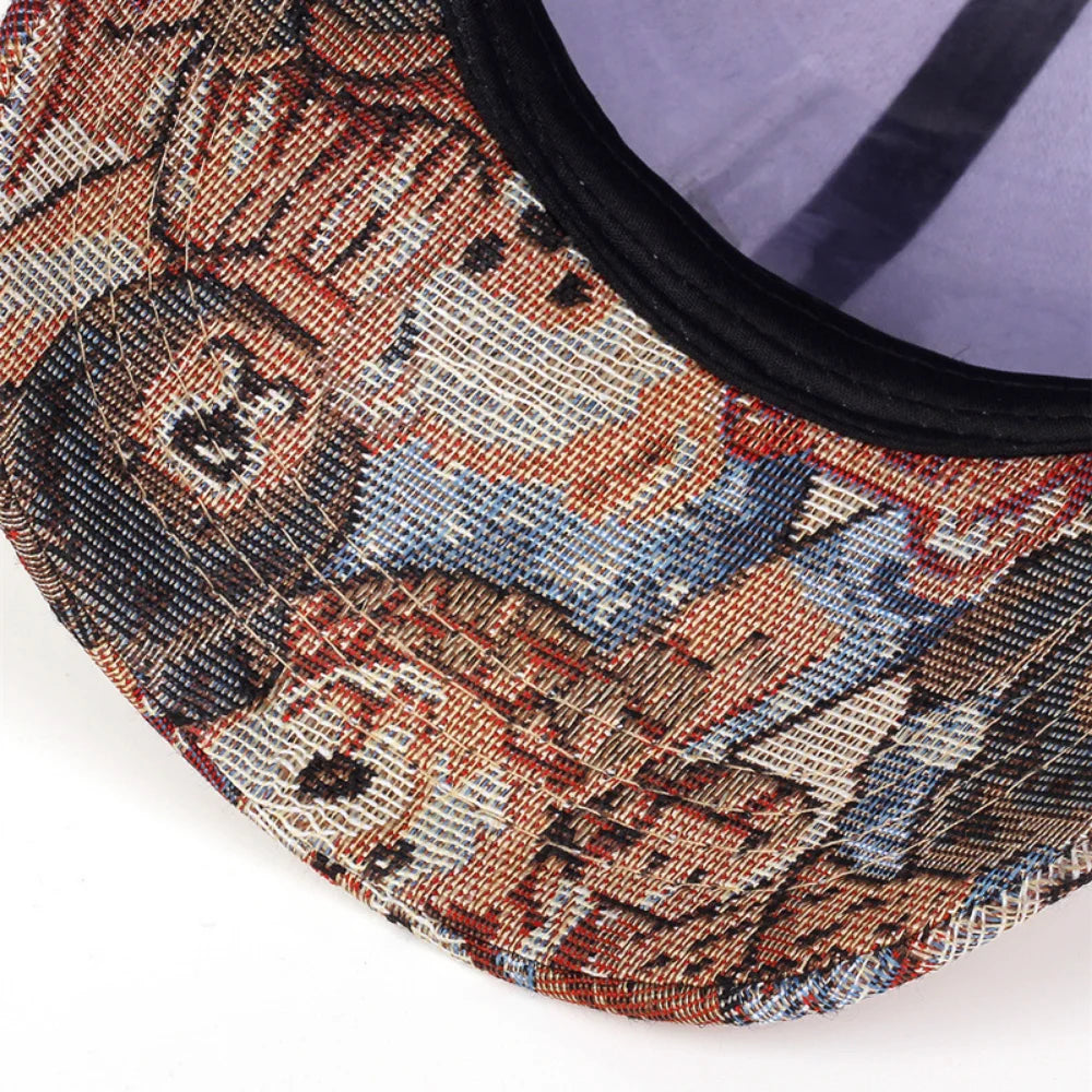 Retro Jacquard Teddy Bear Pattern Cap
