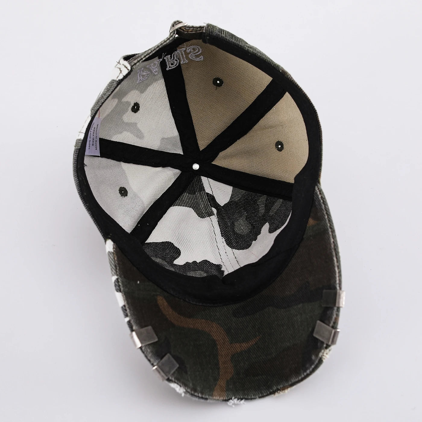 Distressed Patchwork Camouflage Baseball